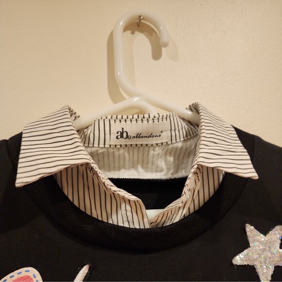 abo abbandono Sequin Embellished Tunic Shirt Dress Stitch  M/L Punk Style Fun - Picture 7 of 11